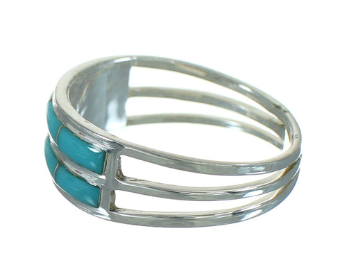 Authentic Sterling Silver Turquoise Inlay Ring
